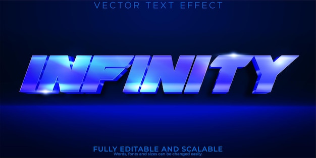 Vector gratuito efecto de texto infinito estilo de texto de espacio y neón editable