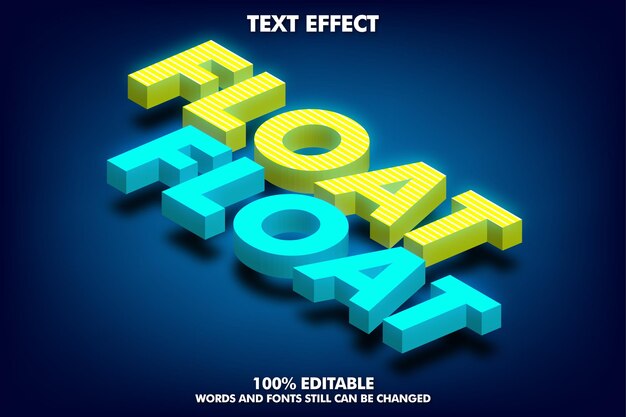 efecto de texto isométrico efecto de texto 3d editable con luz suave y sombra