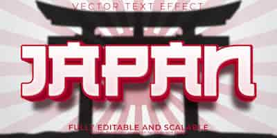 Vector gratuito efecto de texto de japón, asia editable y estilo de texto del templo