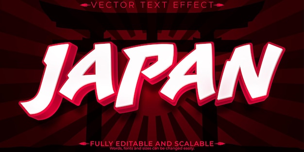 Efecto de texto japonés estilo de texto editable de karate y kungfu