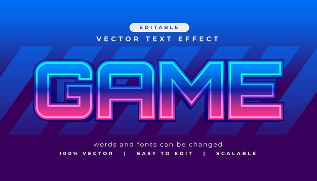 efecto de texto de juego editable en estilo moderno