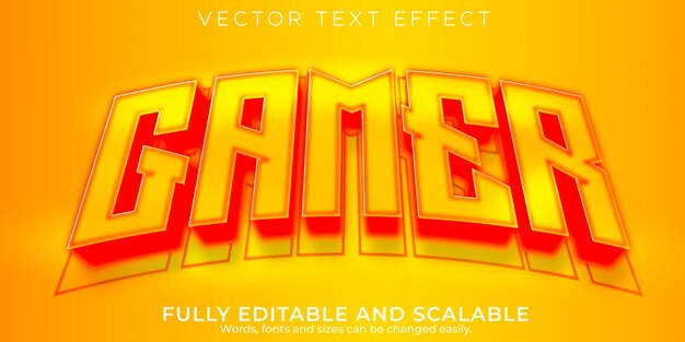 Efecto de texto de jugador de deportes, juego editable y estilo de texto de neón