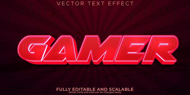 Efecto de texto de jugador editable esport y estilo de texto de neón