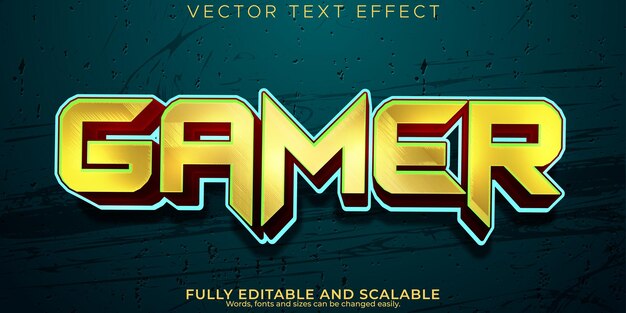 Efecto de texto del jugador estilo de texto de esport y juego editable