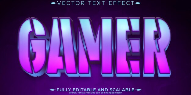 Efecto de texto de jugador juego editable y estilo de fuente de neón personalizable