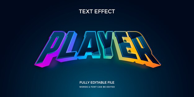 Efecto de texto de jugador realista