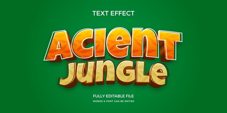 Vector gratuito efecto de texto de jungla en gradiente