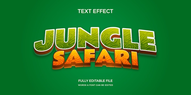 Vector gratuito efecto de texto de jungla en gradiente