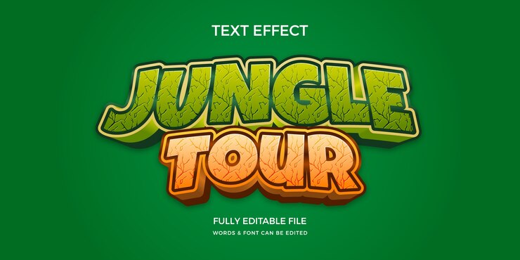 Vector gratuito efecto de texto de jungla en gradiente