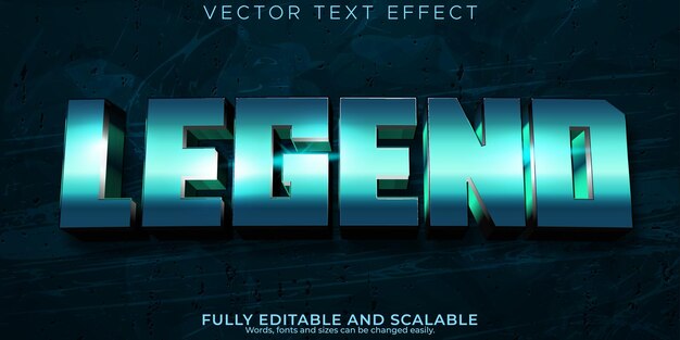 Efecto de texto de leyenda estilo de texto de película y juego editable