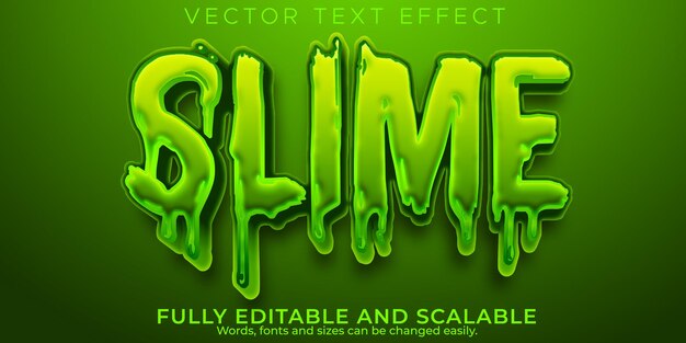 Efecto de texto de limo, estilo de texto editable verde y pegajoso
