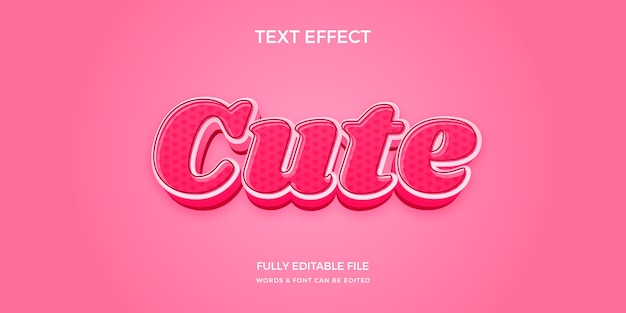 Efecto de texto lindo rosa intenso degradado