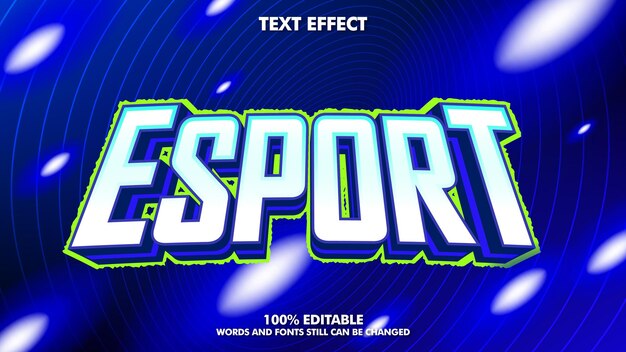Efecto de texto del logo de esport editable