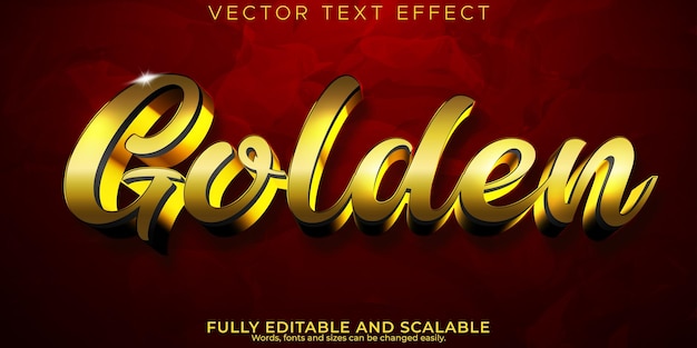 Vector gratuito efecto de texto de lujo dorado editable estilo de texto brillante y elegante