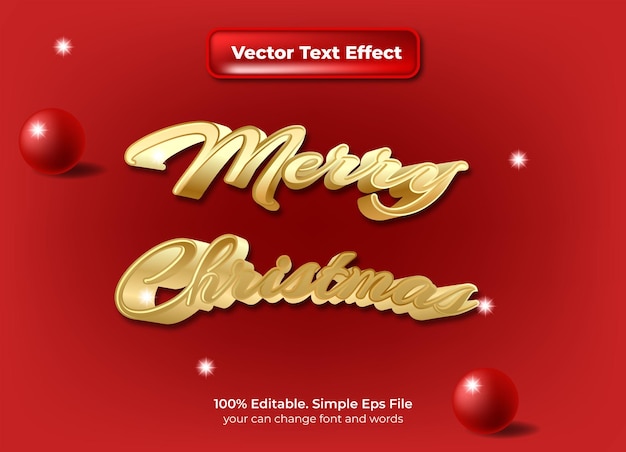 Vector gratuito efecto de texto de lujo navidad