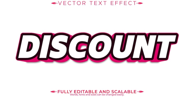 Vector gratuito efecto de texto de marketing de pegatinas creativas estilo de texto moderno y póster editable
