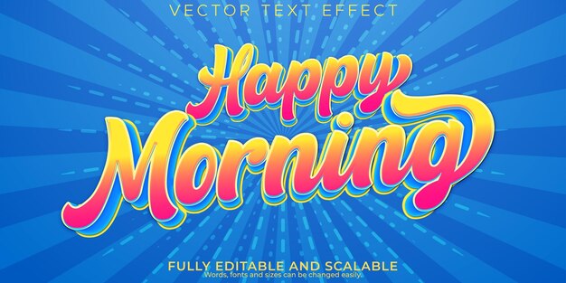 Efecto de texto matutino estilo de fuente de tipografía de letras modernas editable