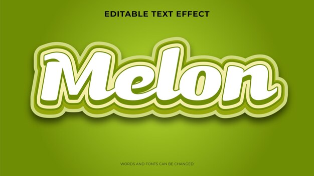 Efecto de texto de melón editable