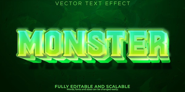 Efecto de texto monstruo diablo editable y estilo de texto espeluznante