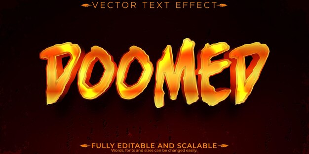Efecto de texto de monstruo de Halloween estilo de texto de horror y miedo editable