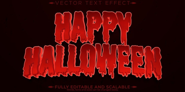 Efecto de texto de monstruo de Halloween estilo de texto de horror y miedo editable