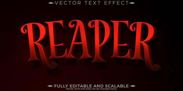 Efecto de texto de monstruo de Halloween estilo de texto de horror y miedo editable