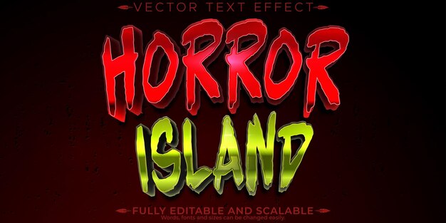 Efecto de texto de monstruo de Halloween estilo de texto de horror y miedo editable