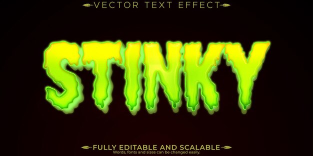 Efecto de texto de monstruo de Halloween estilo de texto de horror y miedo editable
