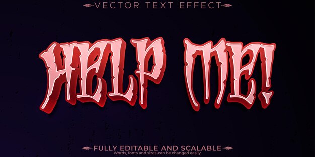 Efecto de texto de monstruo de Halloween estilo de texto de horror y miedo editable