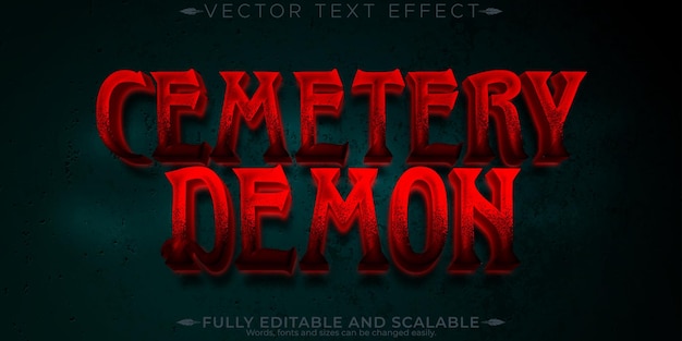 Efecto de texto de monstruo de Halloween estilo de texto de horror y miedo editable