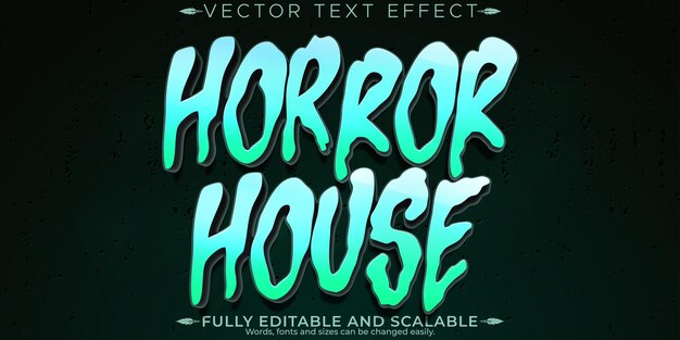 Efecto de texto de monstruo de Halloween estilo de texto de horror y miedo editable