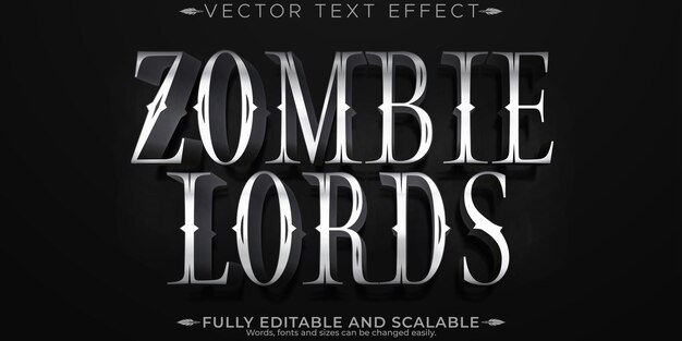 Efecto de texto de monstruo de Halloween estilo de texto de horror y miedo editable