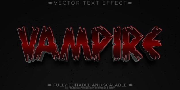 Efecto de texto de monstruo de Halloween estilo de texto de horror y miedo editable