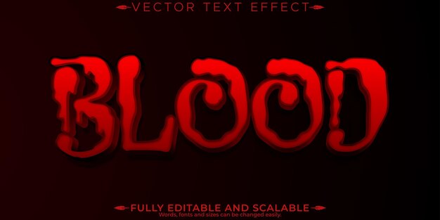 Efecto de texto de monstruo de Halloween estilo de texto de horror y miedo editable