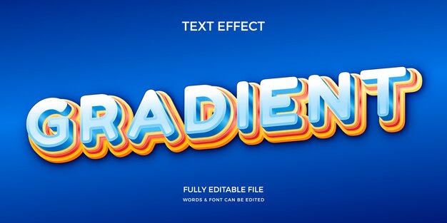 Efecto de texto de múltiples capas de gradiente