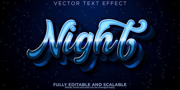 Efecto de texto de música nocturna estilo de texto de jazz y blues editable