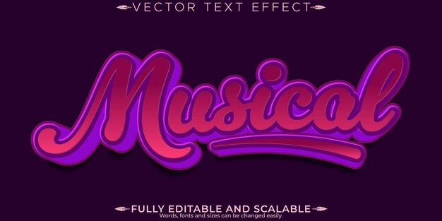 Efecto de texto musical editable estilo de texto de jazz y música editable