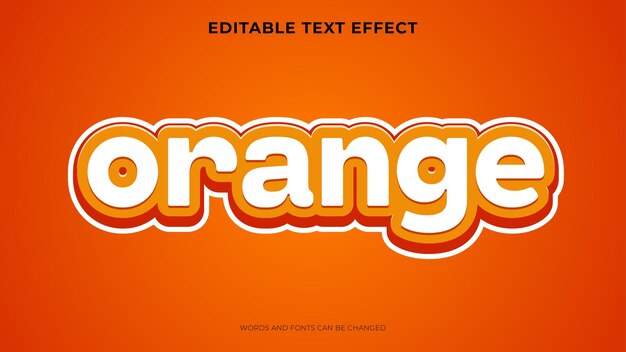Efecto de texto naranja editable