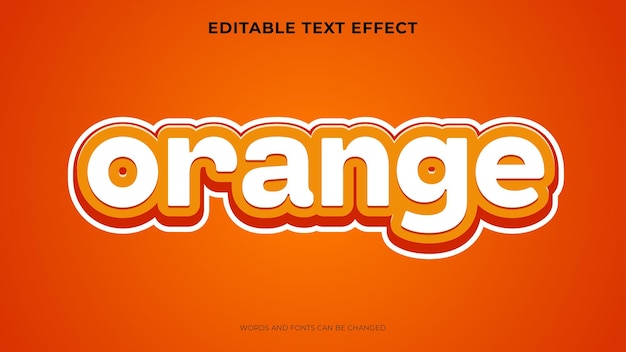Efecto de texto naranja editable