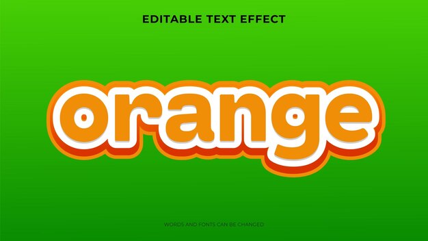 Efecto de texto naranja editable
