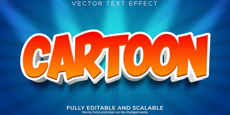 Vector gratuito efecto de texto en negrita de dibujos animados estilo de texto cómico y divertido editable