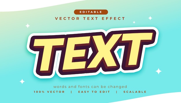 efecto de texto en negrita editable letras en color amarillo
