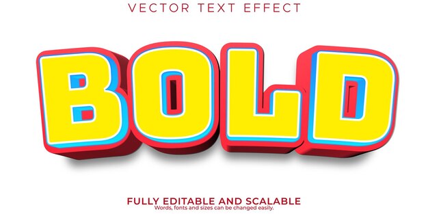 Efecto de texto en negrita estilo de fuente de tipografía de letras modernas editables