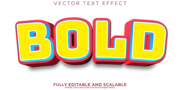 Efecto de texto en negrita estilo de fuente de tipografía de letras modernas editables
