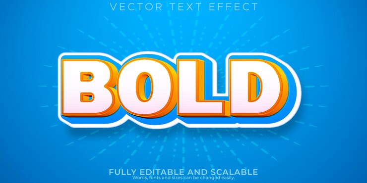 Vector gratuito efecto de texto en negrita estilo de texto cómico y dibujos animados editables