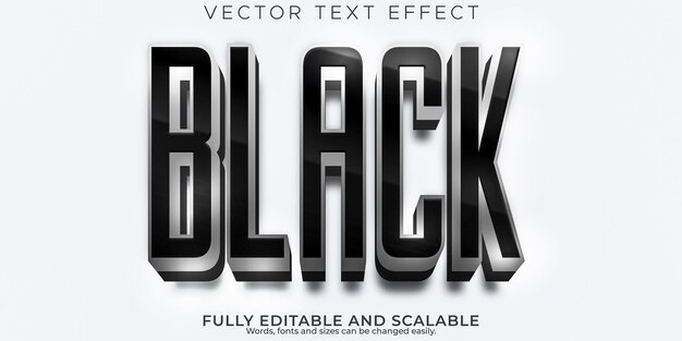 Efecto de texto negro editable estilo de texto oscuro y en negrita