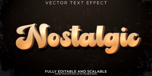 Efecto de texto nostálgico estilo de texto vintage y retro editable