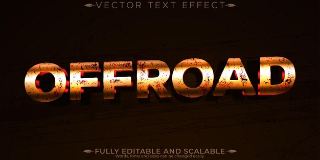 Efecto de texto offroad editable 4x4 y estilo de fuente personalizable de aventura