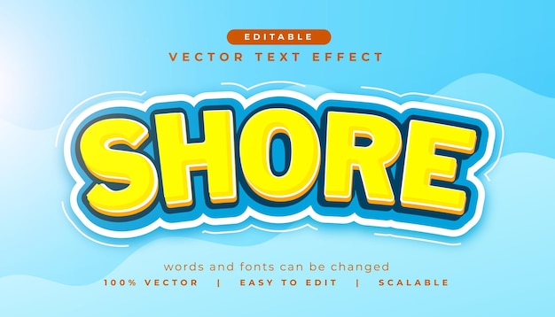Efecto de texto en la orilla letras editables modernas