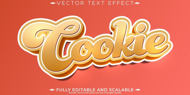Efecto de texto de panadería productos horneados editables y delicioso estilo de fuente personalizable